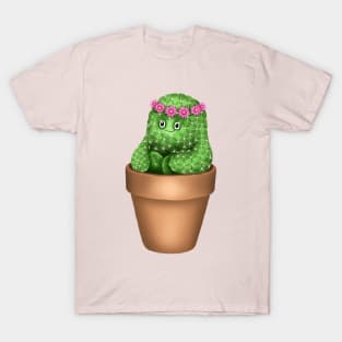 Cute Cactus (Pink Background) T-Shirt